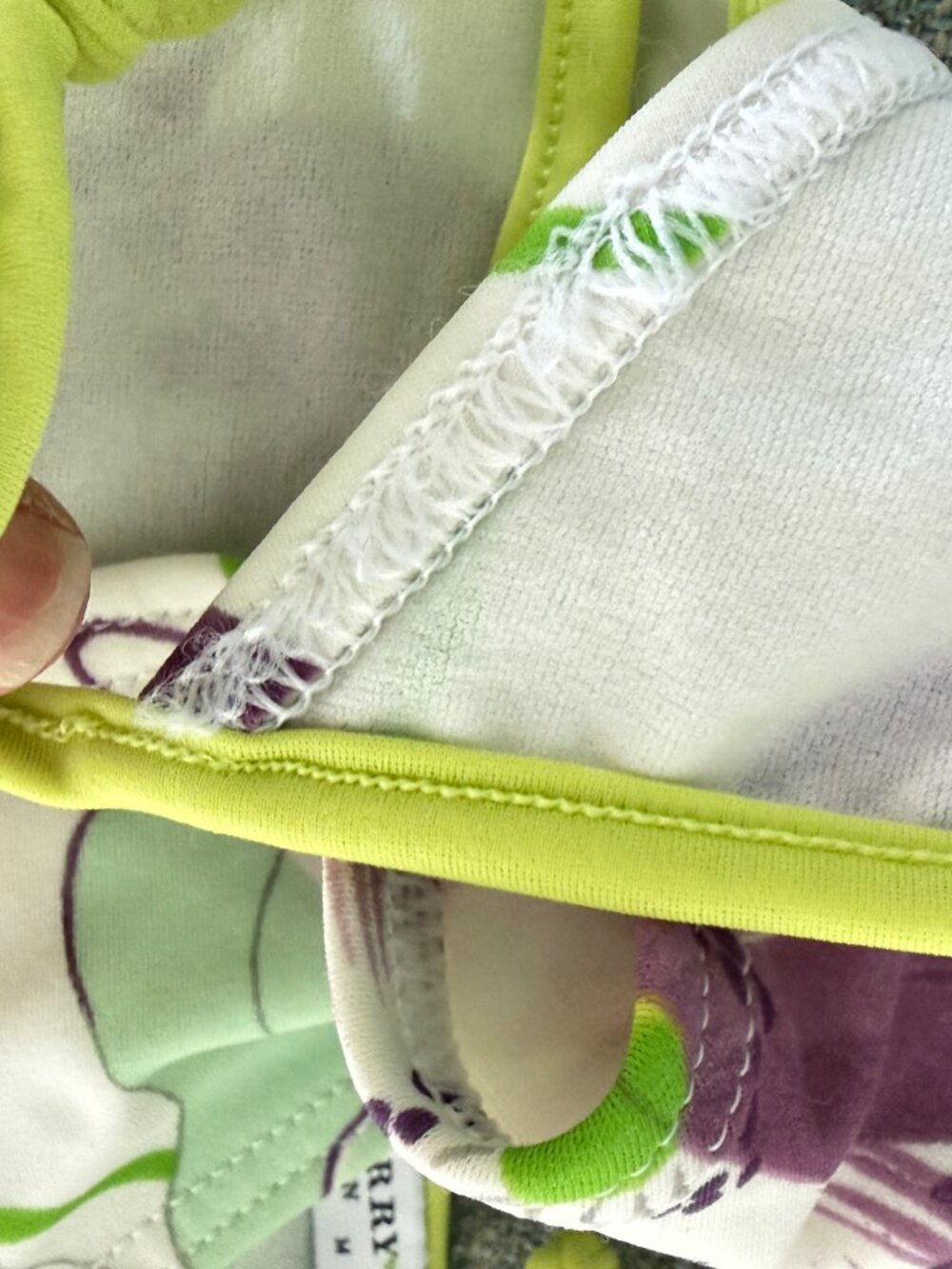 Burberry String Bikini Lime Green and Purple Floral Print Women's Medium - Picture 13 of 13